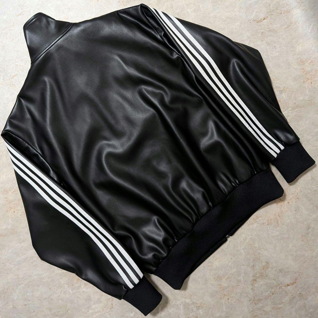 超希少☆極美品 アディダス フェイクレザージャケット 黒白 L