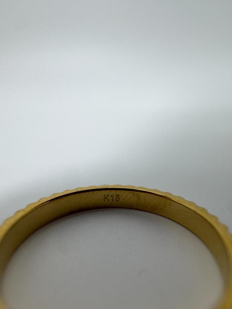 K18ゴールド ギザギザリング 1.07g/11号