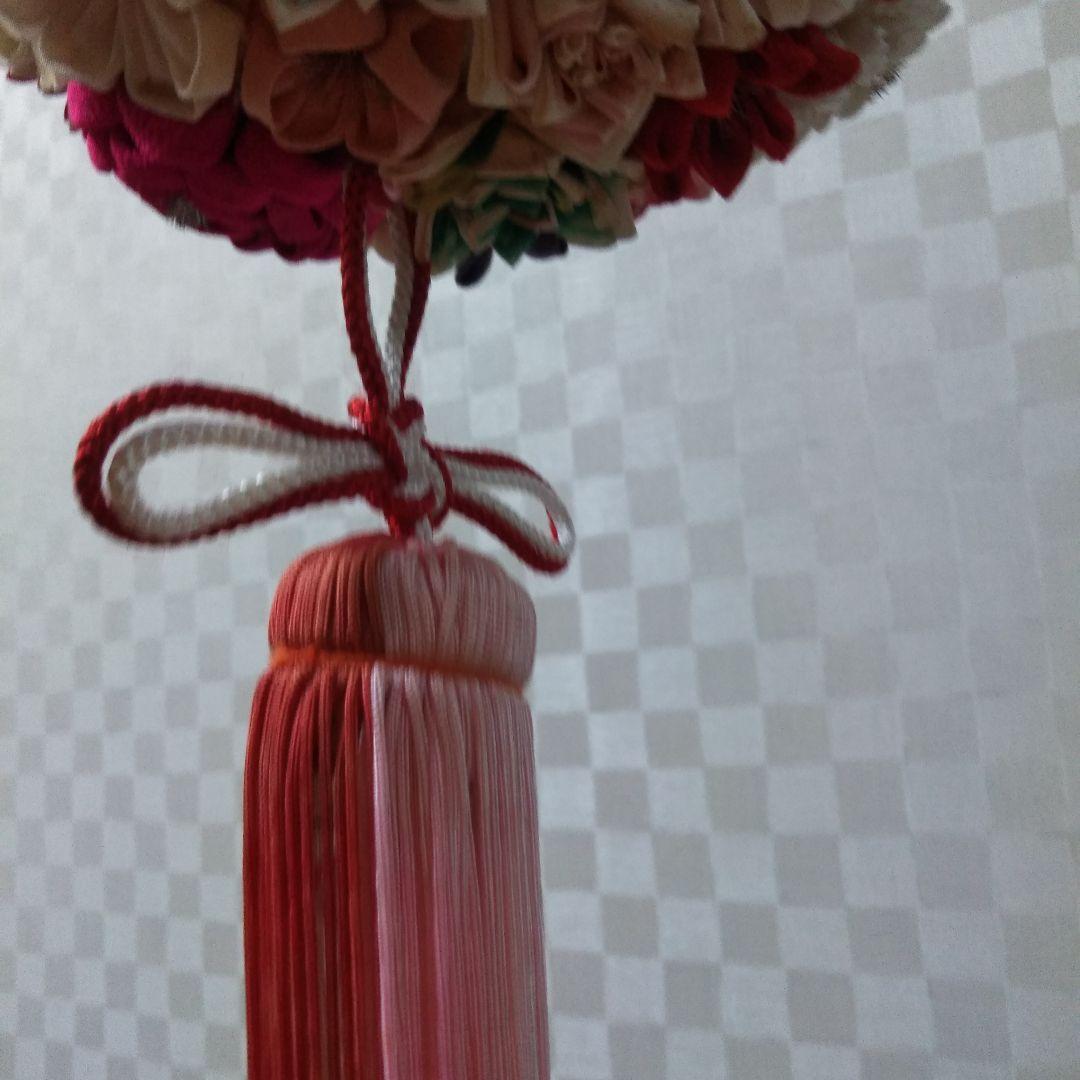 つまみ細工　吊りくす玉　てまり