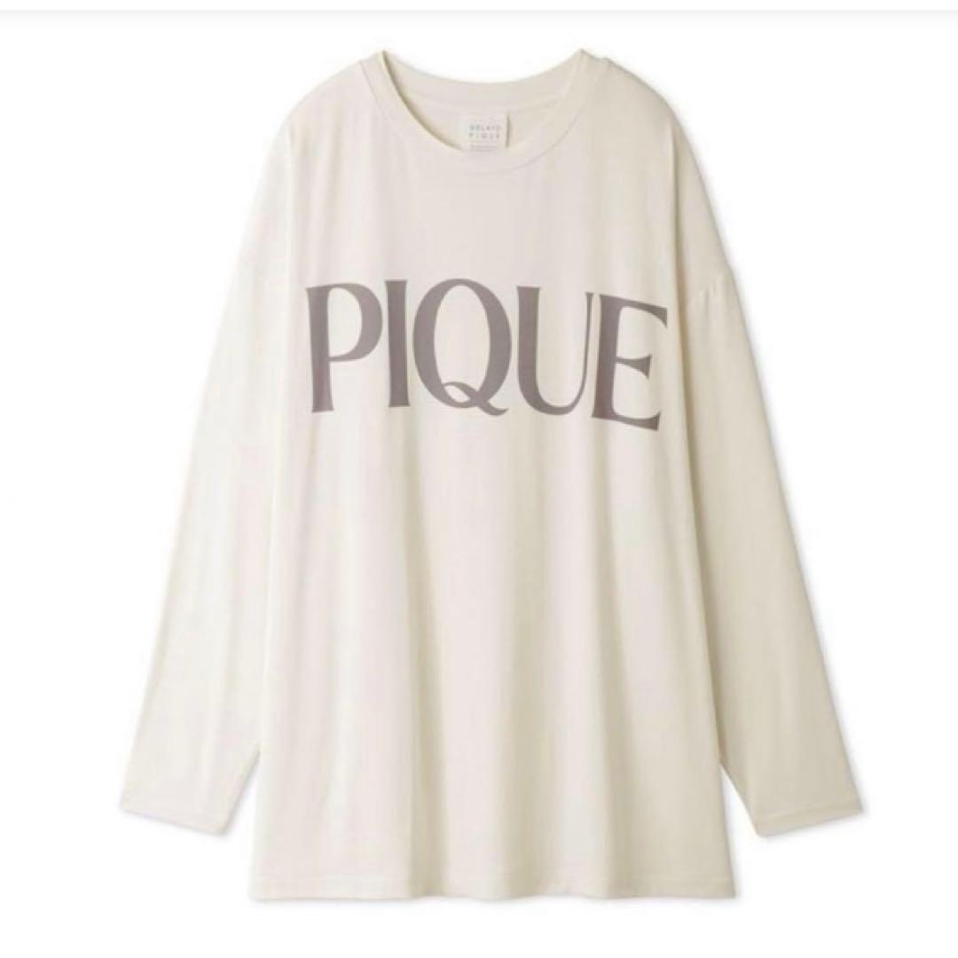 ジェラートピケ　レーヨン　ロゴ　ルームウエア　上下セット　ホワイト　パジャマ