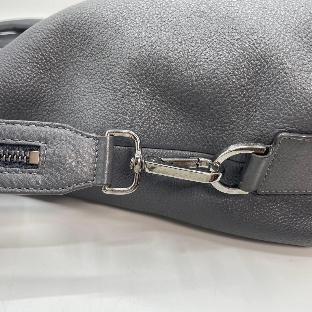 ジミーチュウ　サヴィル　トートバッグ　ビジネスバッグ　メンズ　レザー　グレー