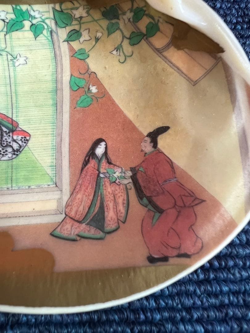 1431 源氏絵 蛤 香合 相馬大 王朝文華 源氏貝あわせ 工芸品 未使用