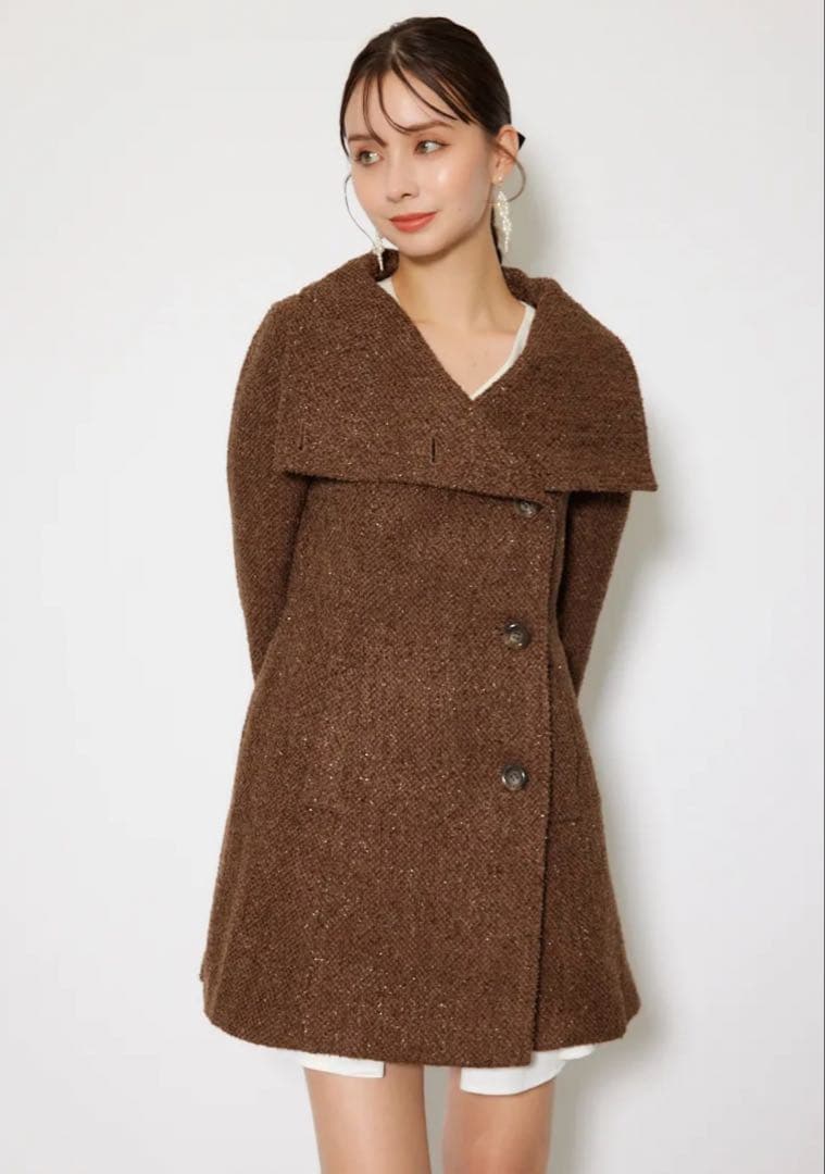 rienda 25オーバーネックシンデレララインミニコート - メルカリ