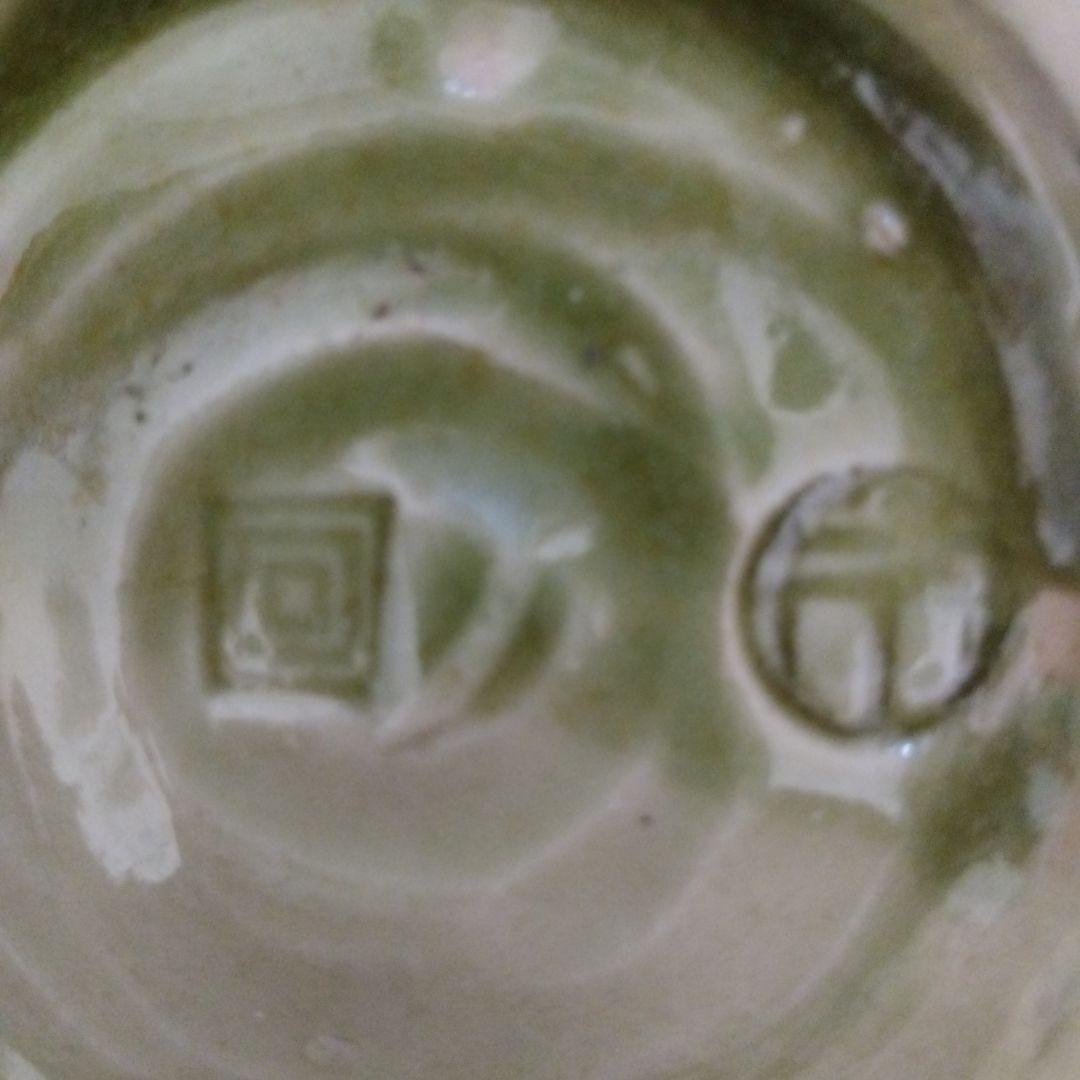 レア 一点物】茶碗 蜻蛉 緑色 陶器製 抹茶碗 観賞用茶碗 トンボ 850g 抹茶