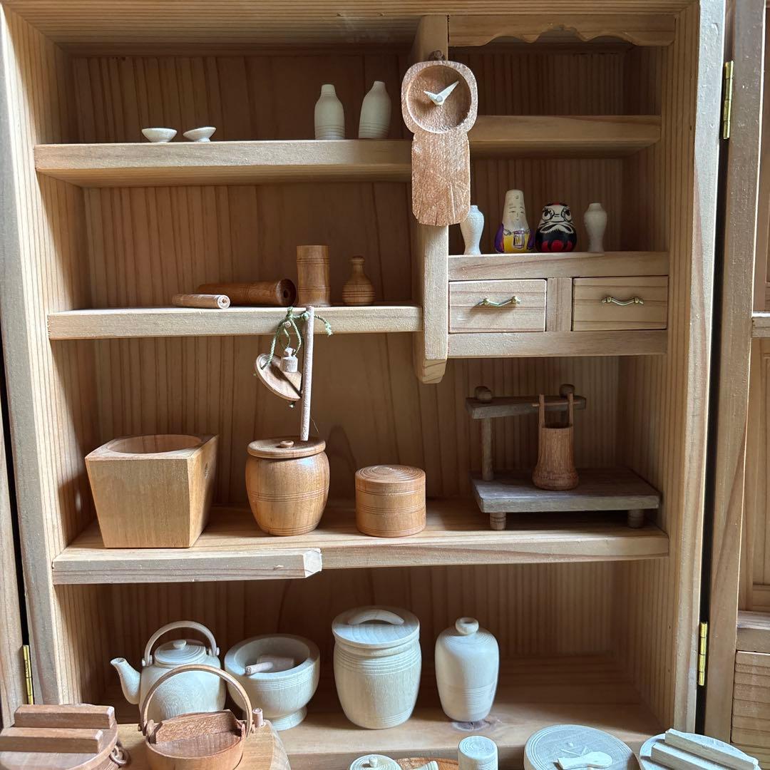 おくどさん 台所セット 台所道具一式 佐藤武志作 雛道具 おままごと 木地