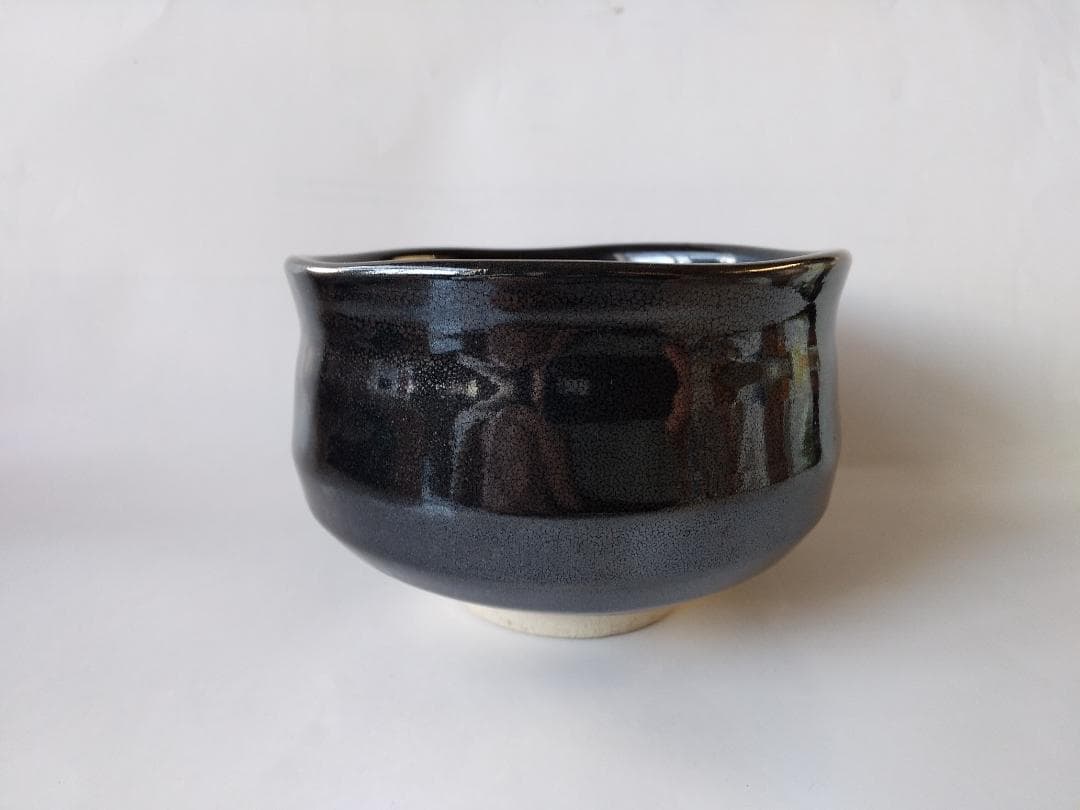 渋沢三久 作 黒釉 茶碗 共箱 共布 茶道具 茶器 抹茶碗 新品 未使用 保管品