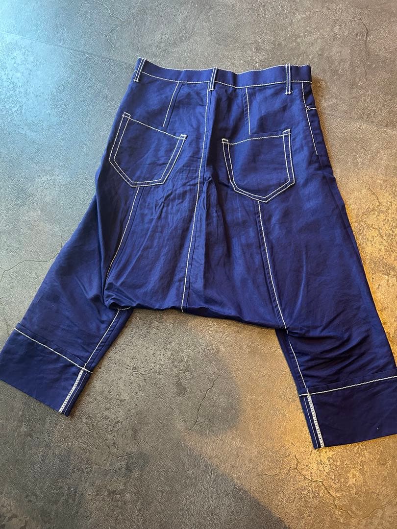 コムデギャルソントリコ　濃紺サルエルパンツ　白ステッチ　美品