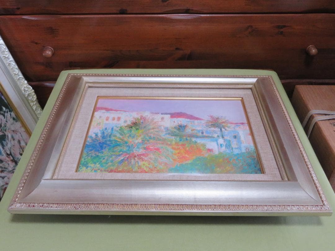 ◆ 畑中克仁　「ギリシャ（ミコノス島）」　油彩F4号　 真作保証 ◆