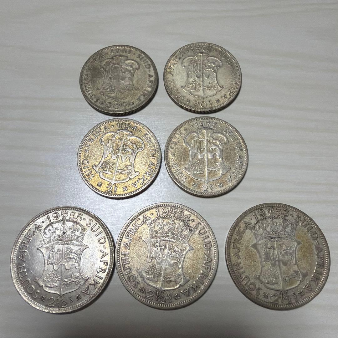 南アフリカ 旧硬貨 15枚まとめ売り｜1950〜60年代｜シリング・銀貨含む