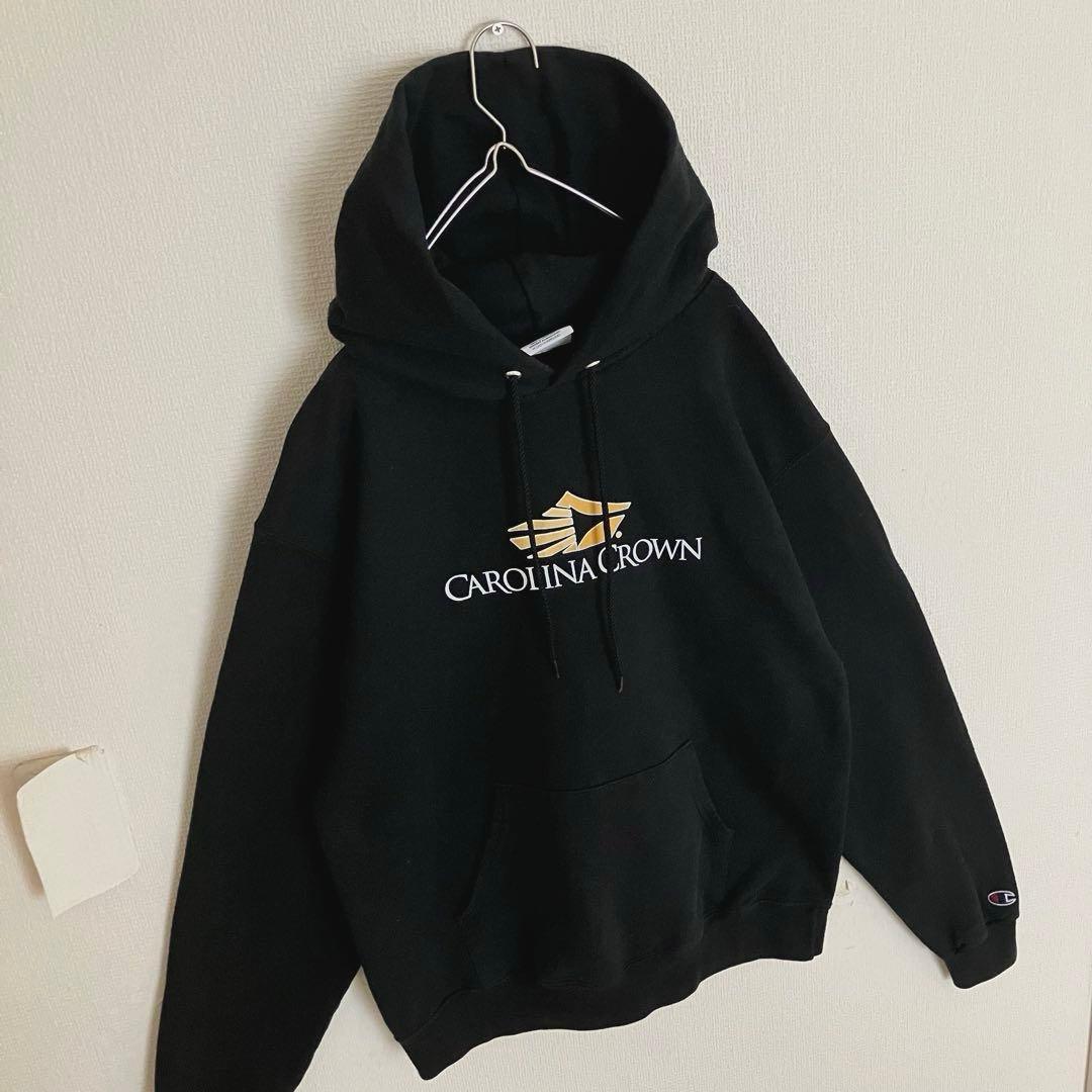 チャンピオン 裏起毛 カロライナクラウン 刺繍目玉 袖太スウェット フーディー