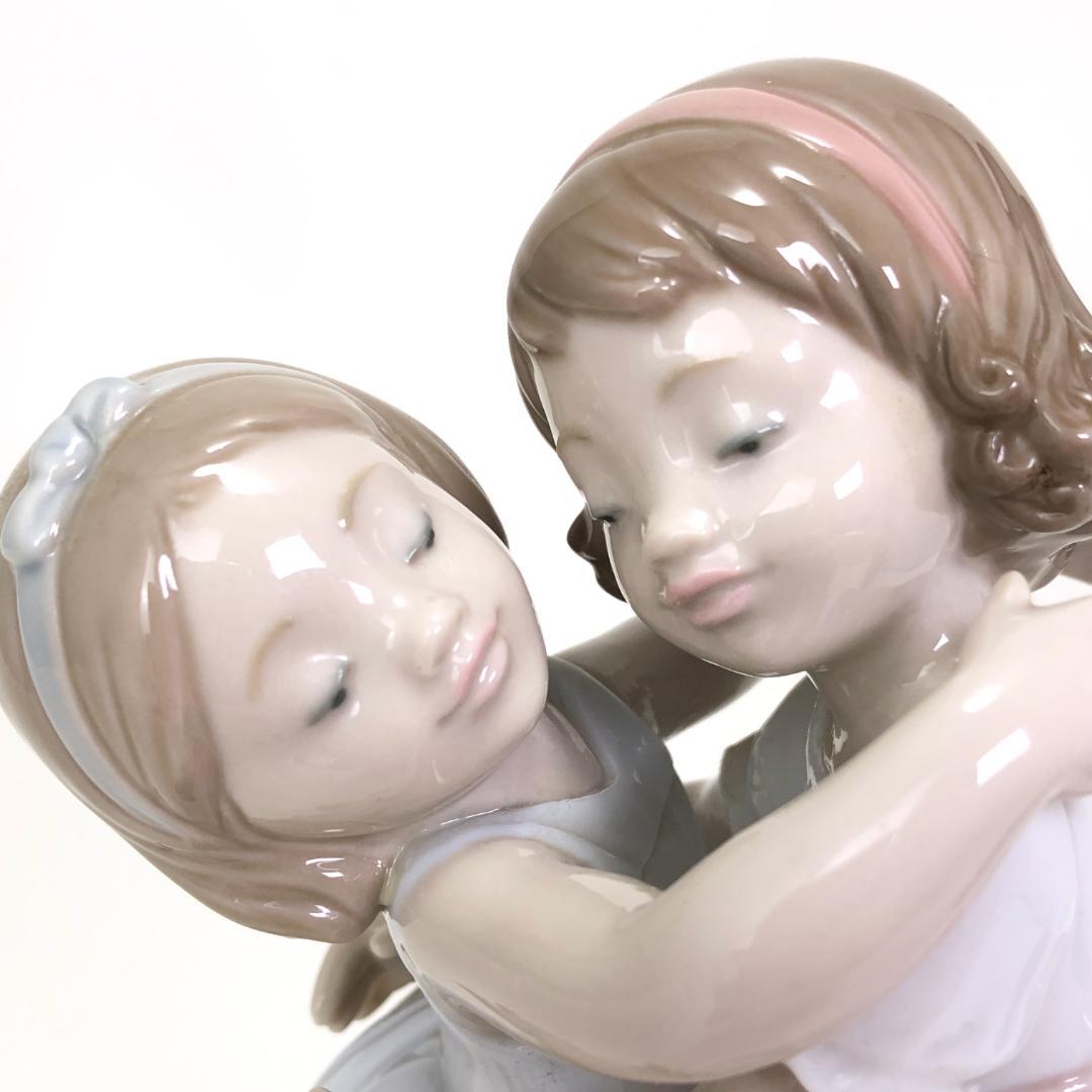 【美品】リヤドロ／仲良しのごあいさつ／ポーセリン置物／2003年