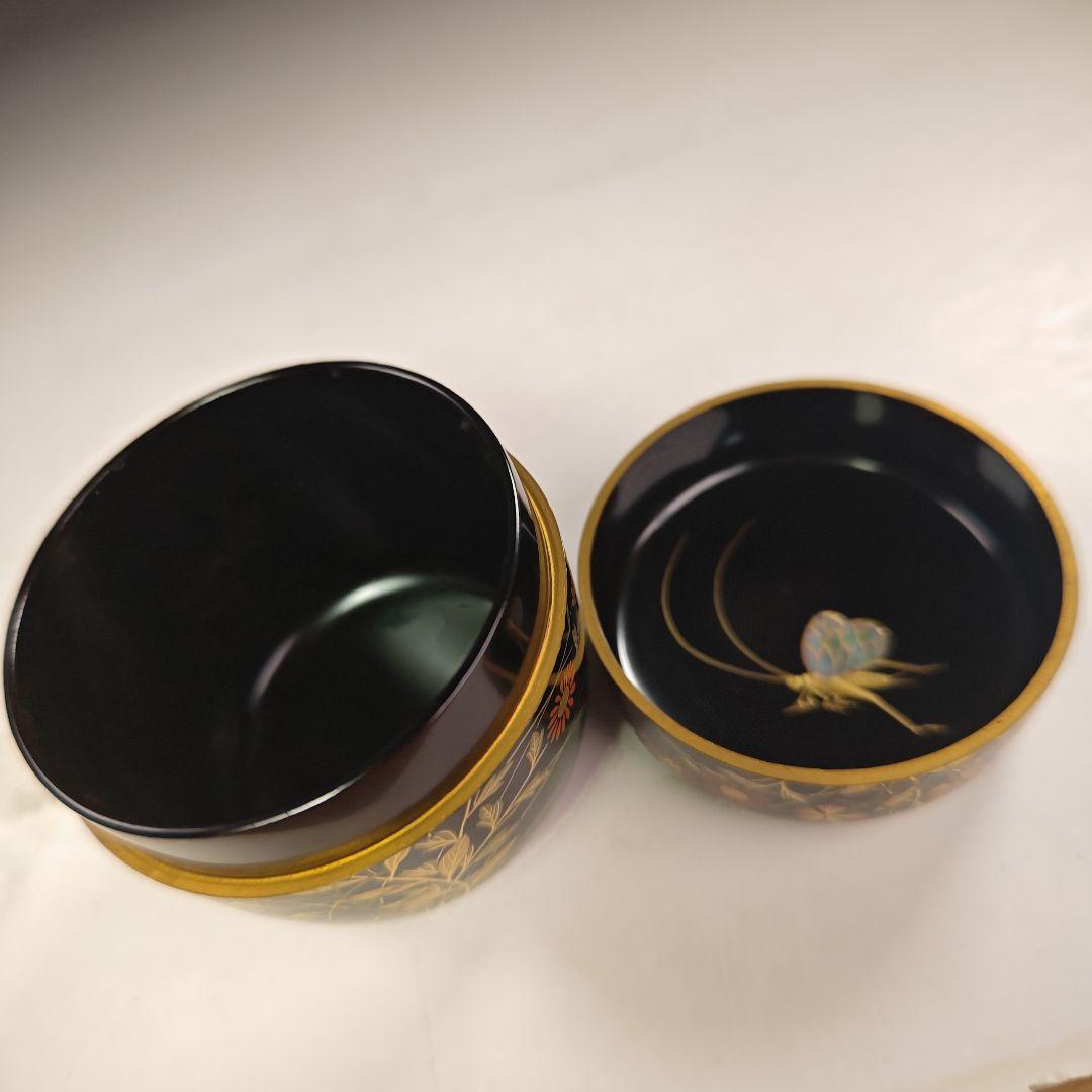 ウ258 棗『奥津一心斉作』『月に秋草鈴虫蒔絵 大棗 共箱』