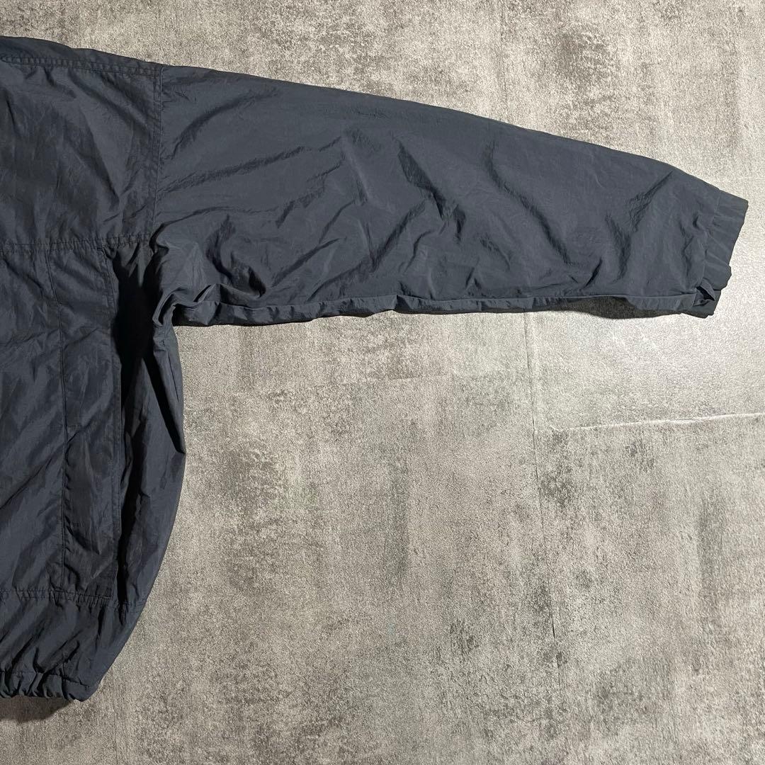 90'sColumbia古着ウォームアップジャケット短丈灰色/黒刺繍ロゴLサイズ