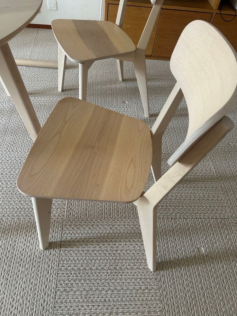 美品 IKEA LISABO 円形 丸 テーブル ダイニング チェア 2脚セット