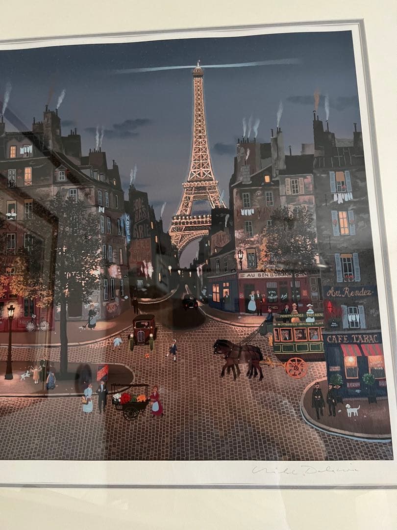 ミッシェル・ドラクロワエッフェル塔の灯り シルクスクリーン