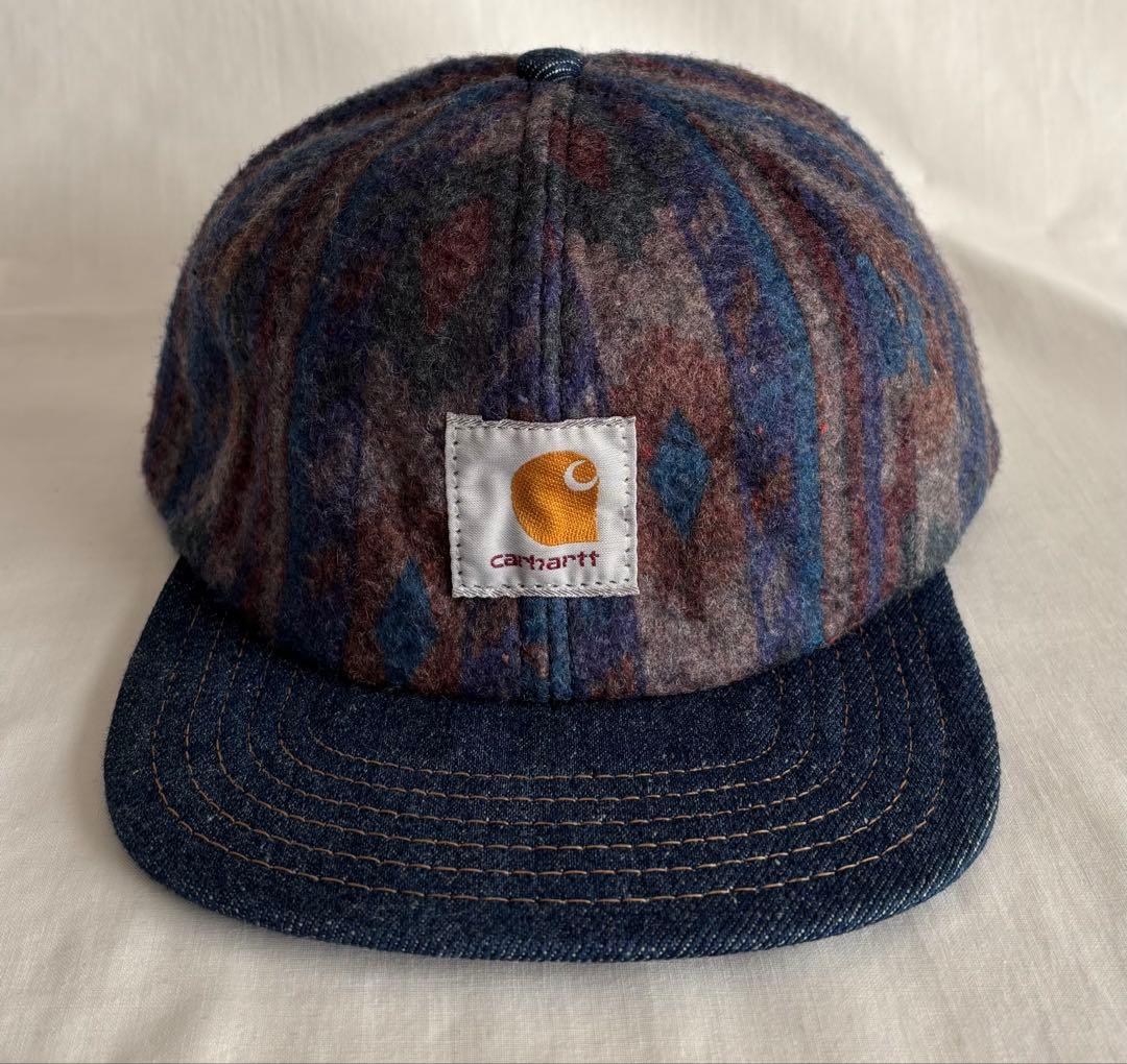未使用】希少USA製 90s Carhartt ネイティブブランケットキャップ