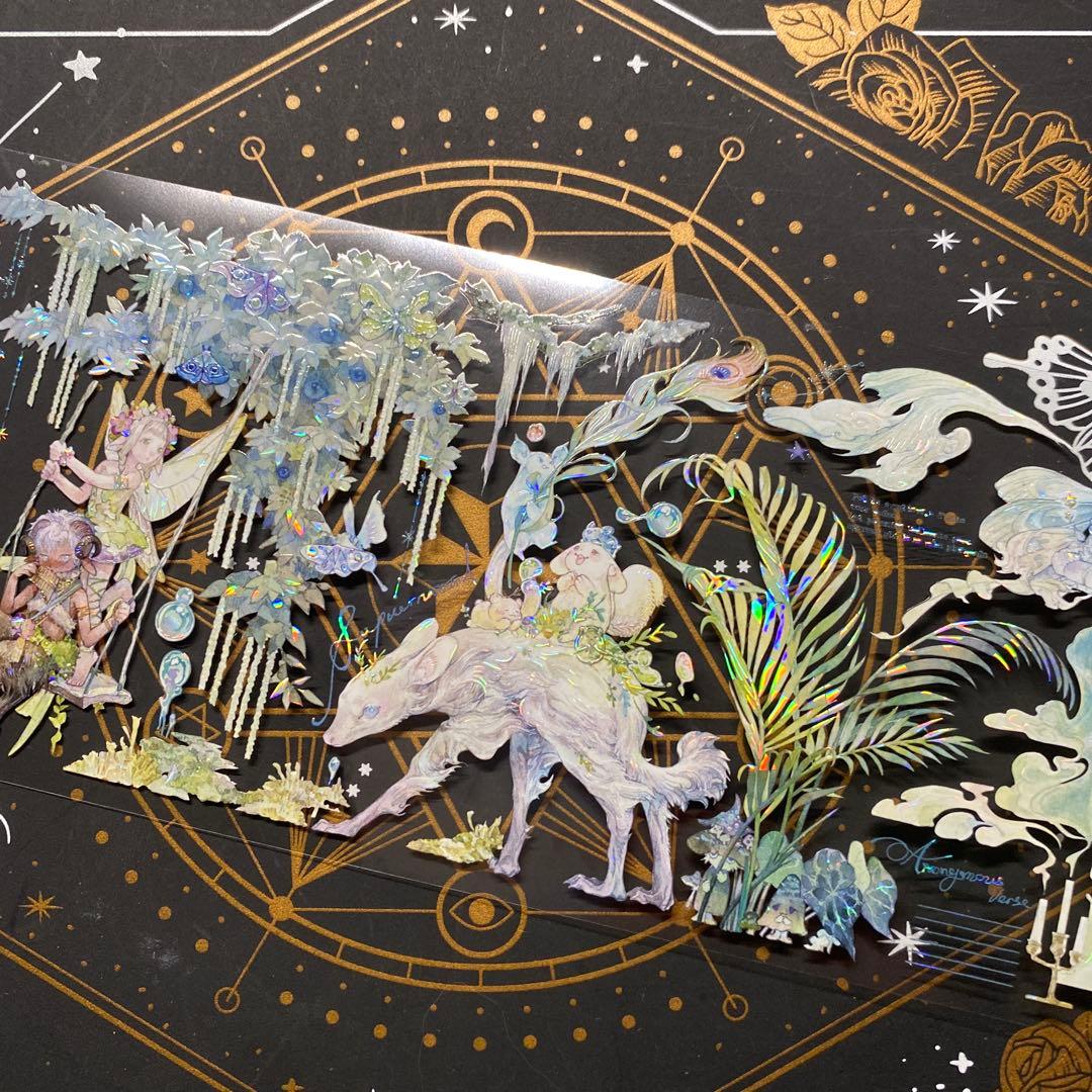 9192】海外 マステ 中古巻貝殻光マスキングテープ 人物 自然 生物 装飾