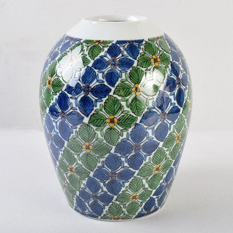 九谷焼 宮川哲爾造 色絵草花更紗文 壺 共箱 M R9209B - メルカリ