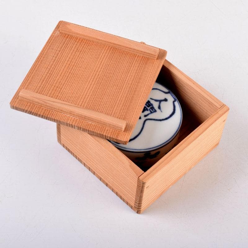 茶道具 清閑寺窯造 染付 人間万事 香合 共箱 V 8369 茶道具 清