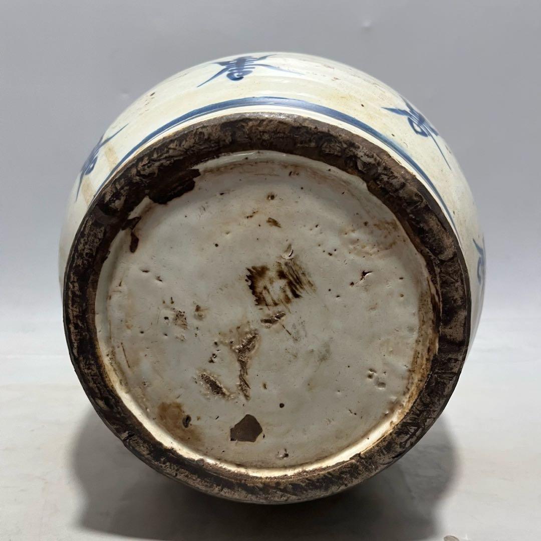 旧家蔵出 元青花瓷 （1271年～1368年）染め焼き 置物 本物保証