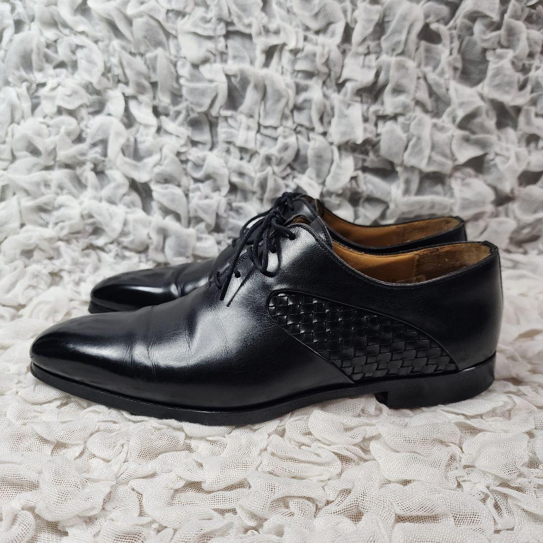 ☆ヤックル☆マグナーニ プレーントゥ イントレチャート レザー シューズ