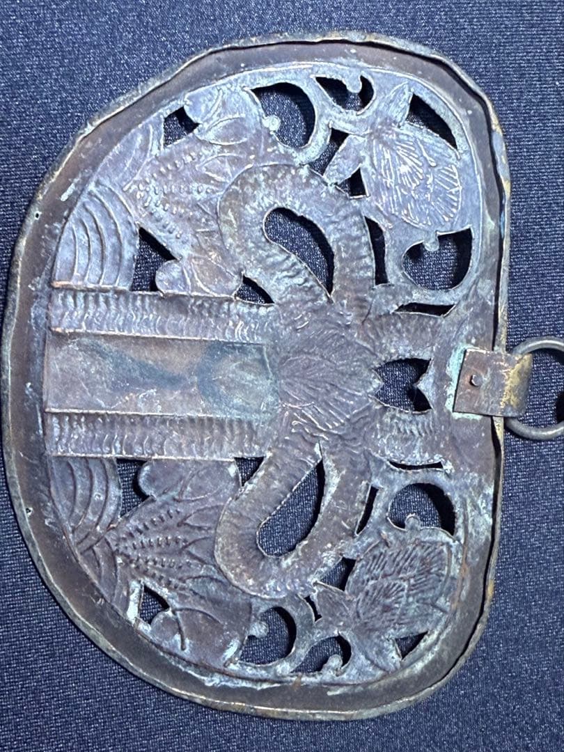 寺院解体品 真鍮製 透かし彫り 華鬘（けまん） 密教法具 仏具 古銅 仏教