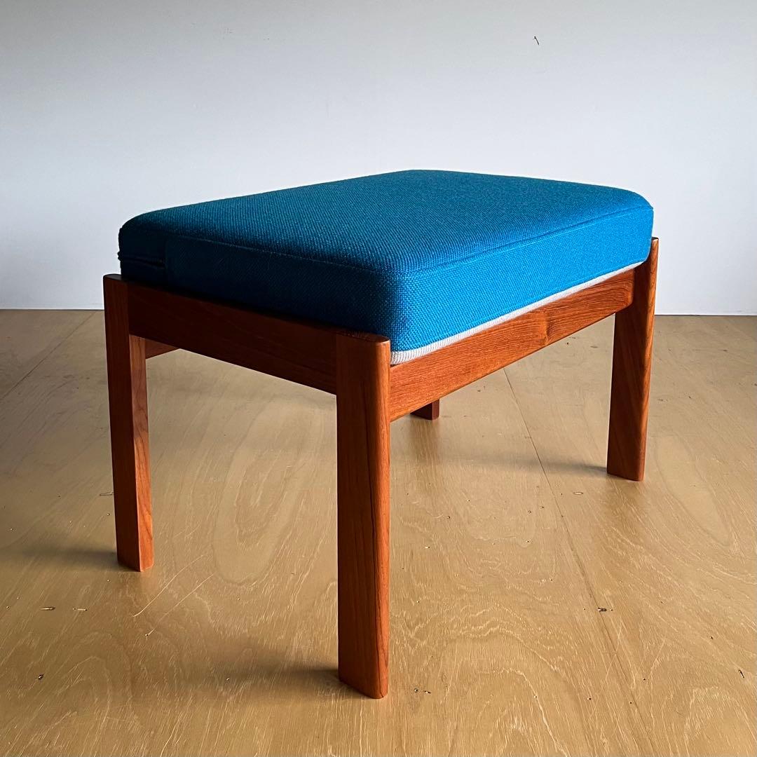 北欧デザイン オットマン 美品 チーク無垢材 ヴィンテージ家具