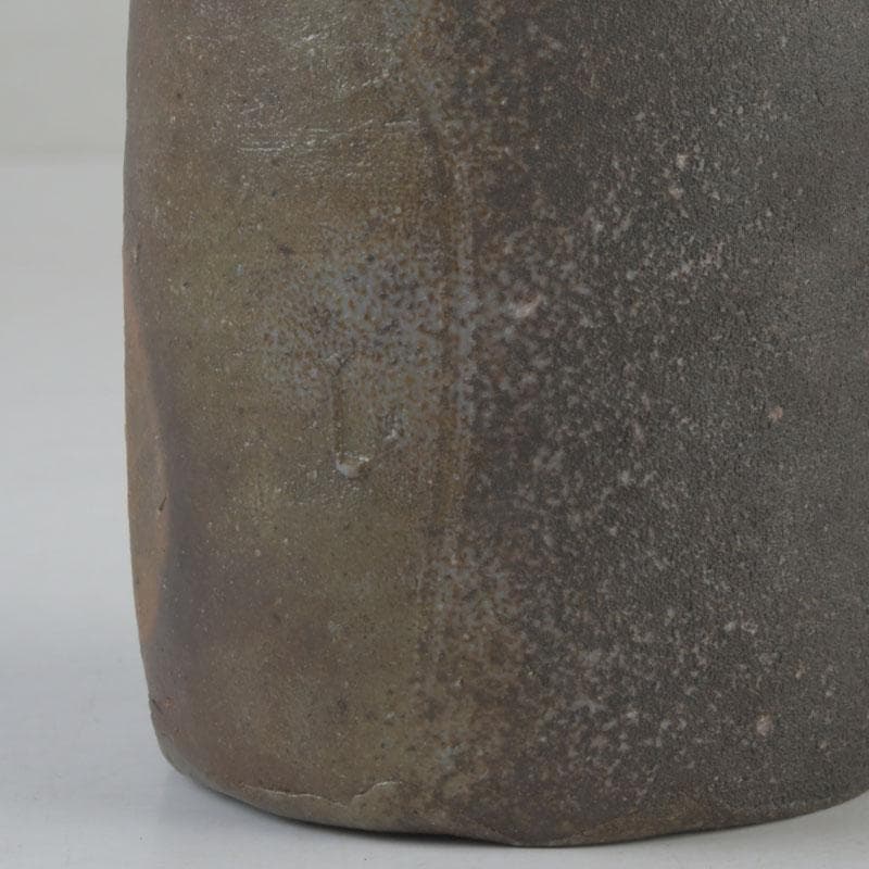 茶道具　備前焼　伊勢崎紳作　肩衝茶入　仕覆二点付　共箱　C　9774