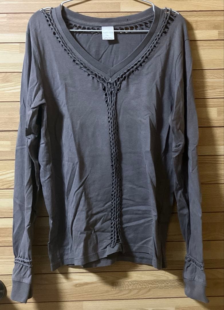 NUMBER(N)INE Vネック編み込みロンT