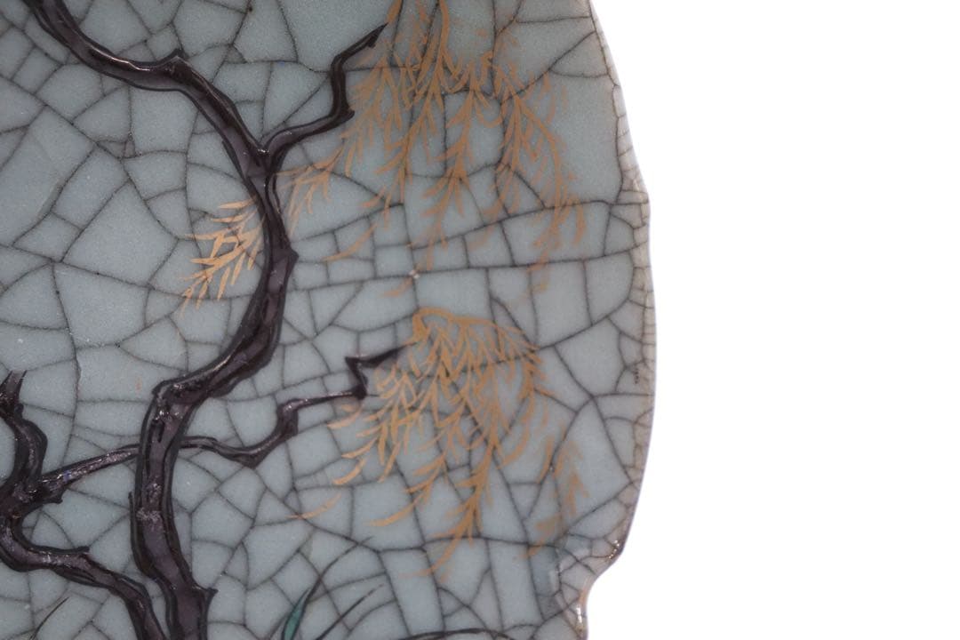 時代 ヒビ焼 水鳥紋大皿 アンティーク 送料込み250927 - メルカリ