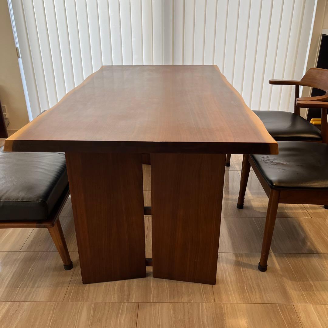 モダンウッド長方形ダイニングテーブル　椅子セット