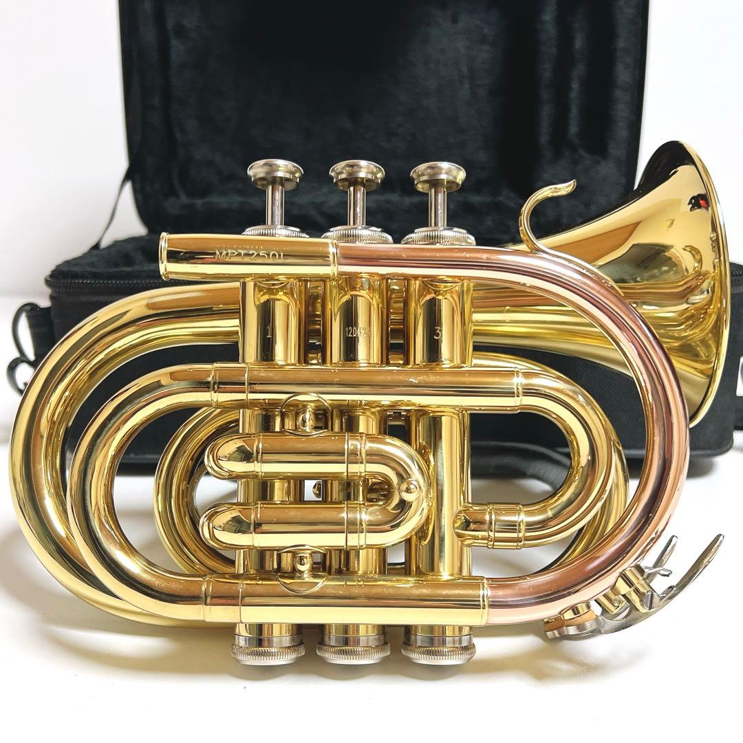 極美品】MINERVA MPT250L ポケットトランペット 管楽器 吹奏楽