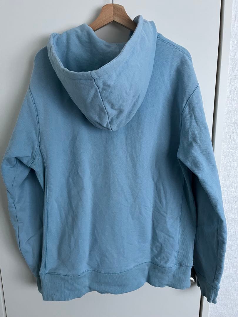 STUSSY ライトブルー ジップアップパーカー Lサイズ