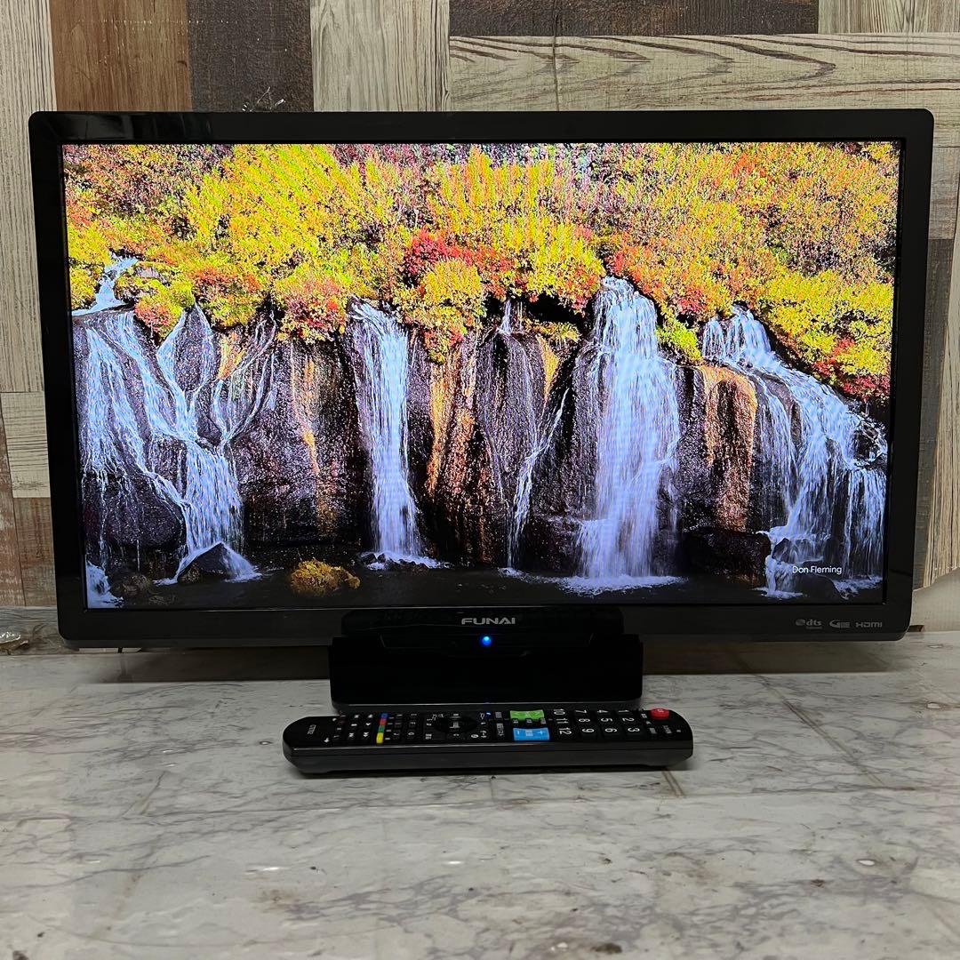 即日受渡❣️全国送料込フナイ24型液晶TV500GB録画機能内蔵。新品リモコン