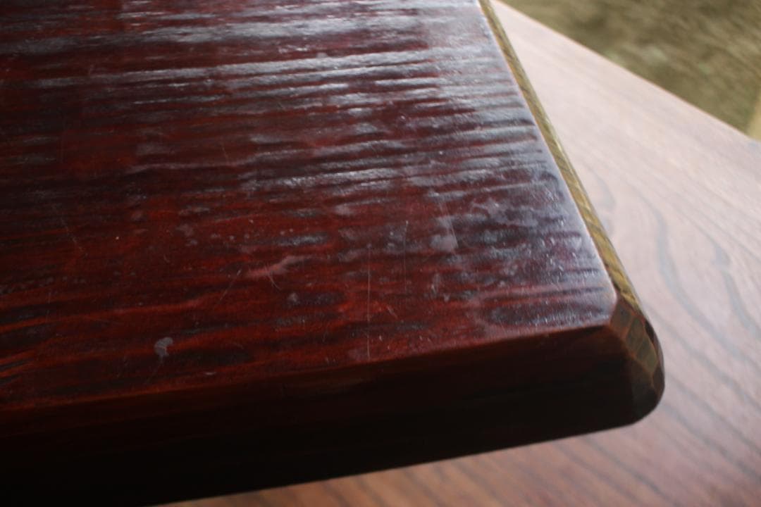 堅牢刳り貫き木地に時代漆の映える讃岐彫の四方盆（検民芸讃岐盆お膳お盆