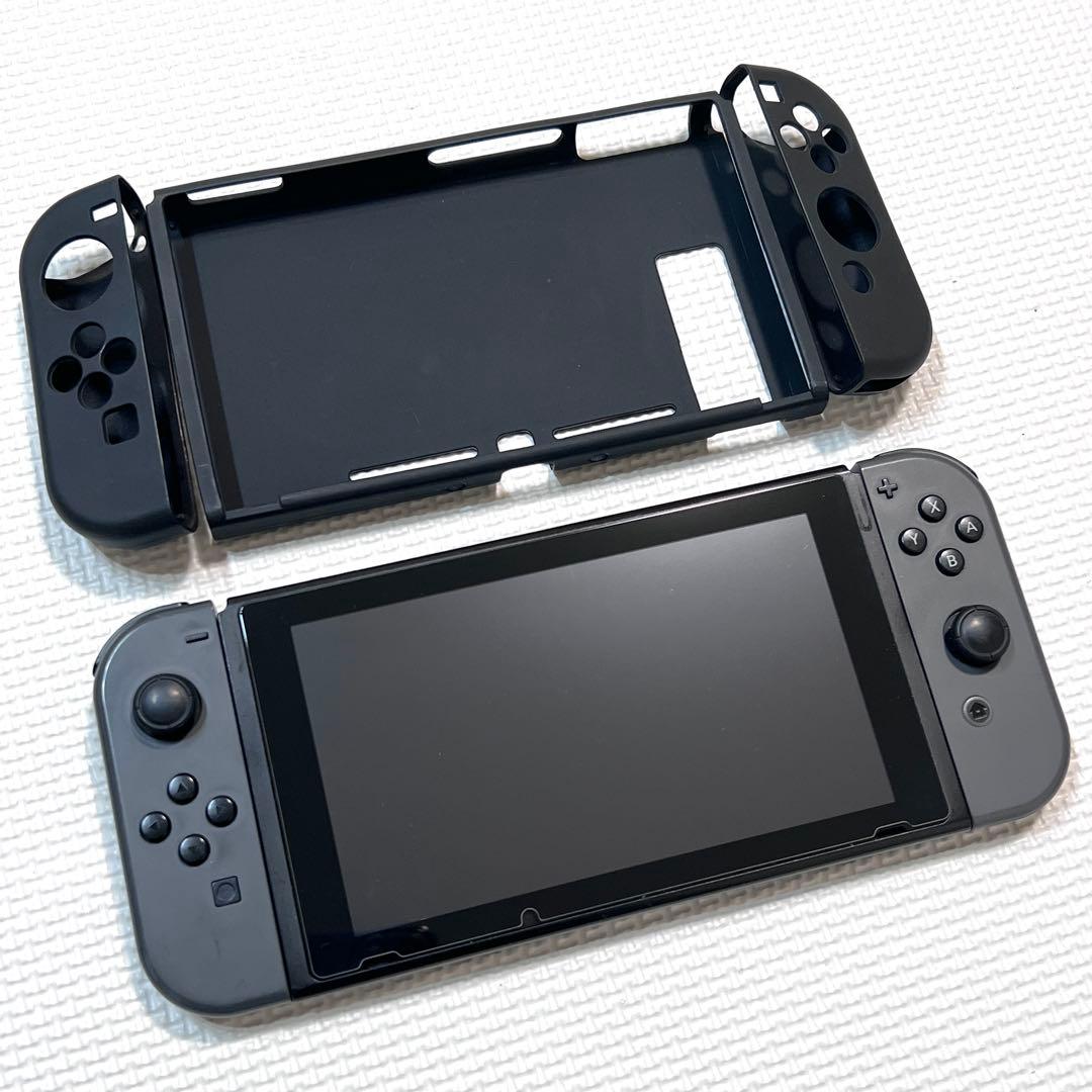 Nintendo Switch 本体 グレー 2020年製 カバー 保護フィルム