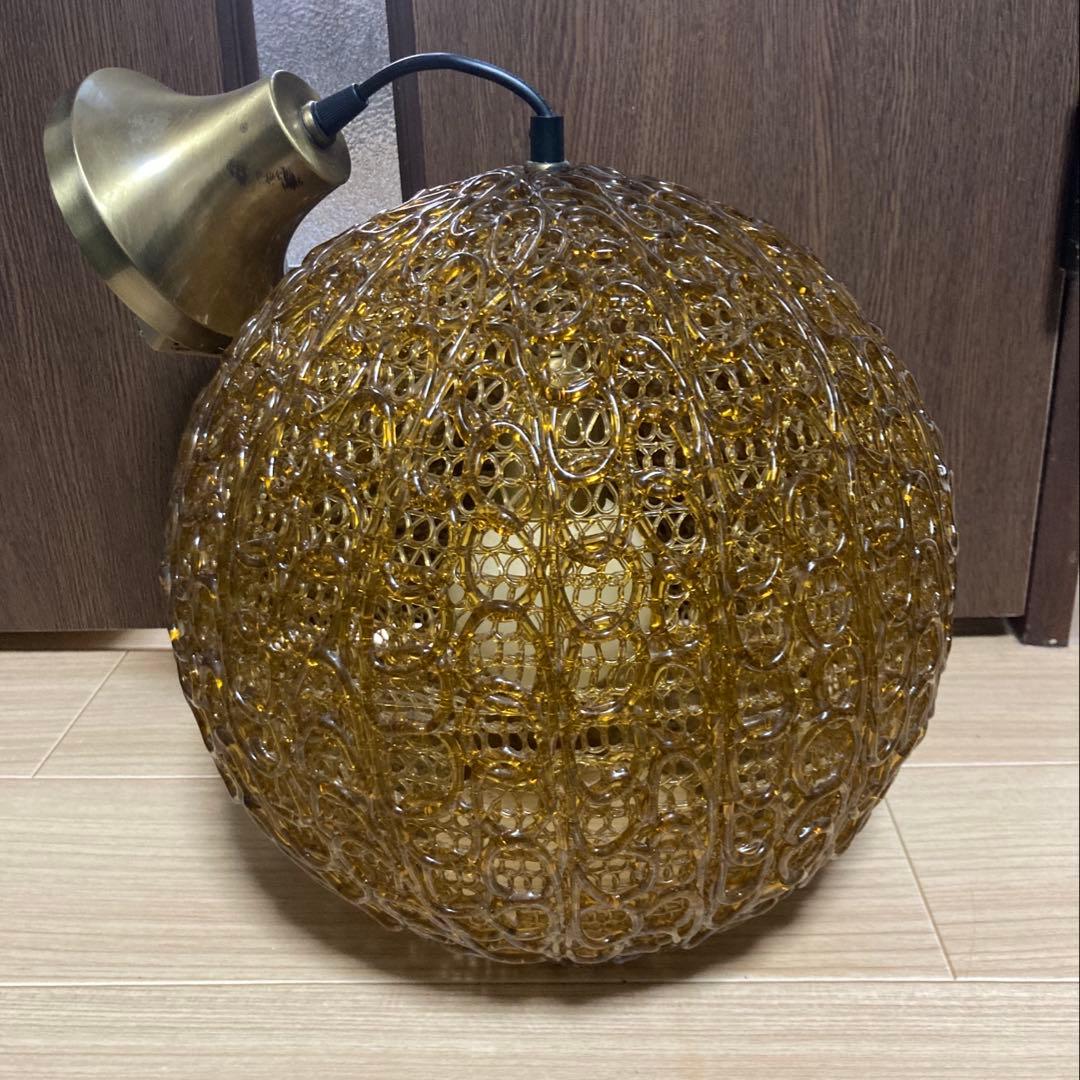 直径33cm】アンバー スパゲッティペンダントライト ミッドセンチュリー