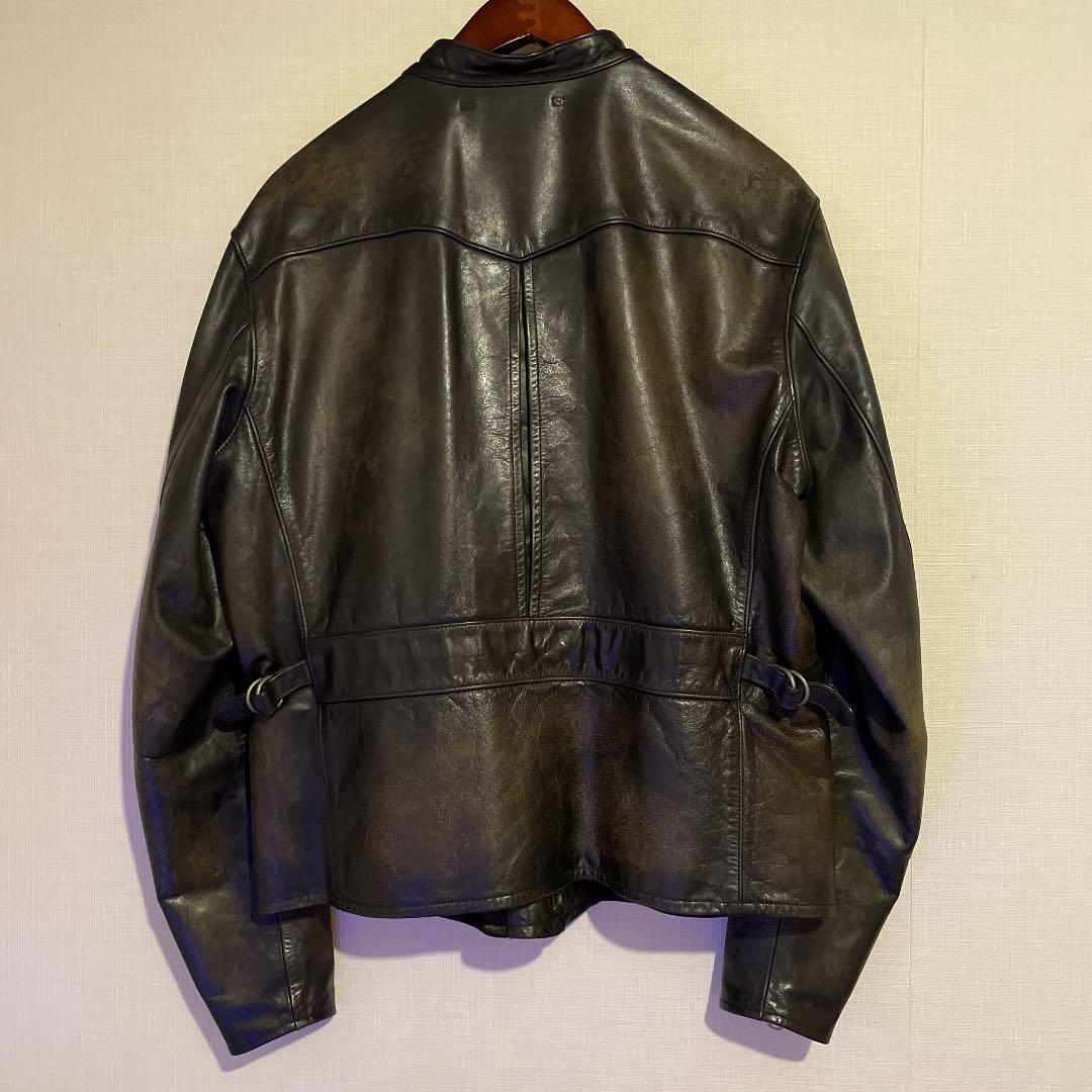 RRL ホースハイド レザー シングルライダースジャケット L 茶芯 馬革