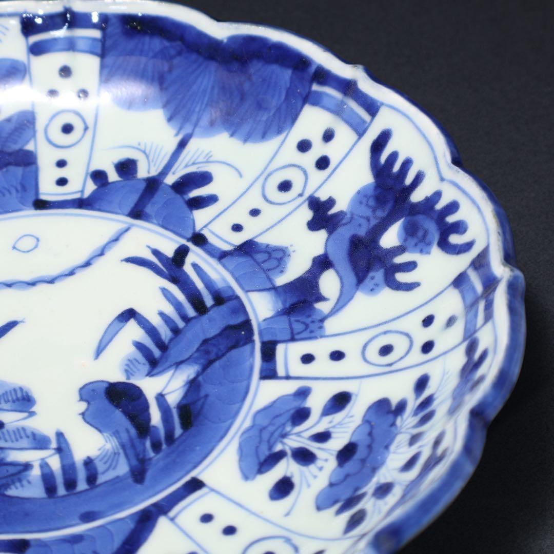 伊万里染付花鳥図七寸皿　∅21㎝　骨董　古伊万里　R0027w2B3