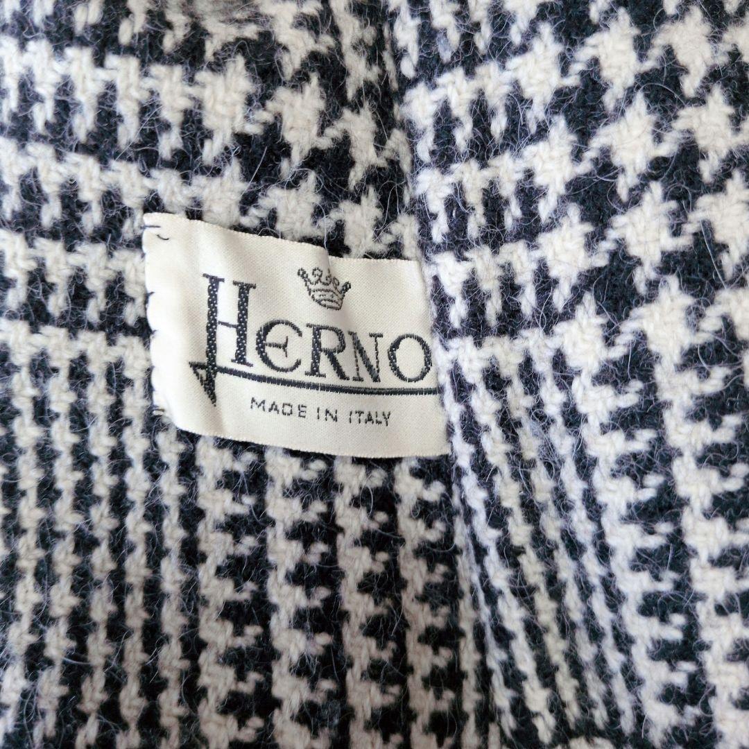 HERNO ヘルノ チェスターコート ツイード ダブル チェック柄 F