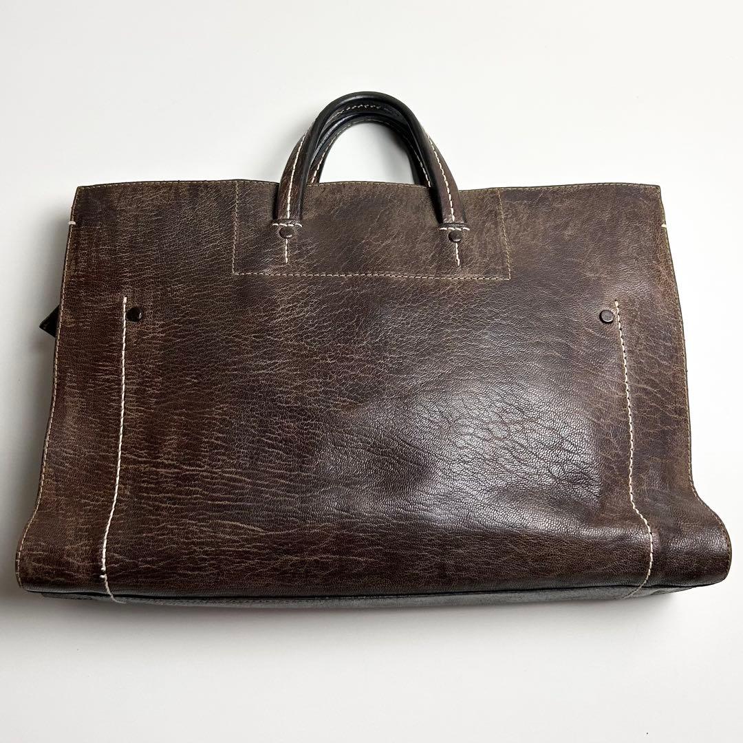 【希少】ダンゲンテン/アンティーク加工レザーブリーフケース/ビジネスバッグ/鍵付