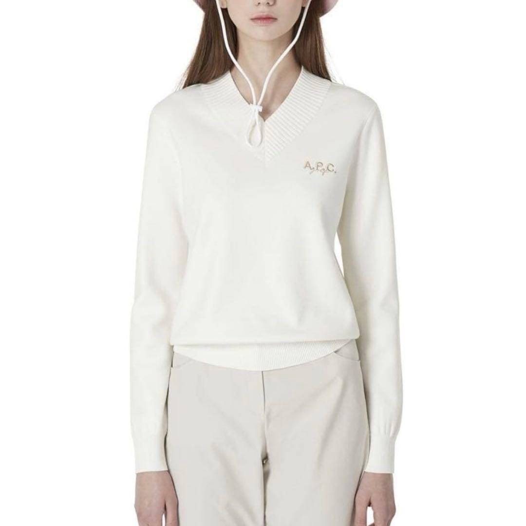 即発送！お値下げ歓迎♡ A.P.C. ホワイト Vネックセーター