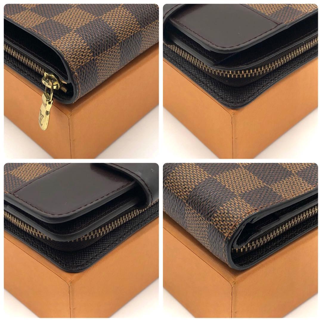 ルイヴィトン ダミエ コンパクトジップ 二つ折り財布 ブラウン