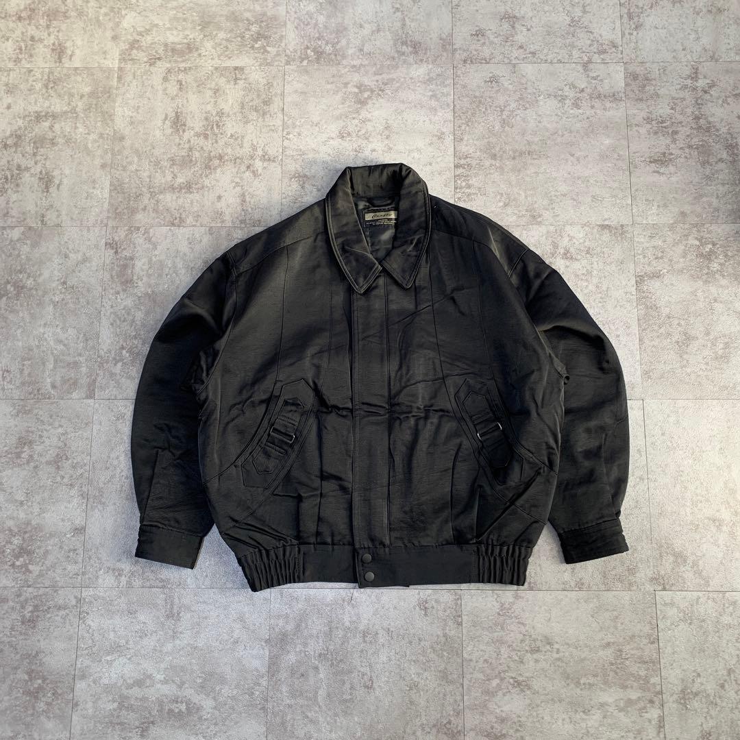 90s vintage short Black bomber jacket