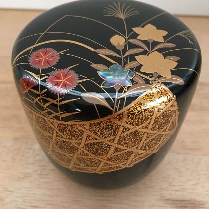 茶道具 蛇篭蒔絵 利休棗 隆佳作