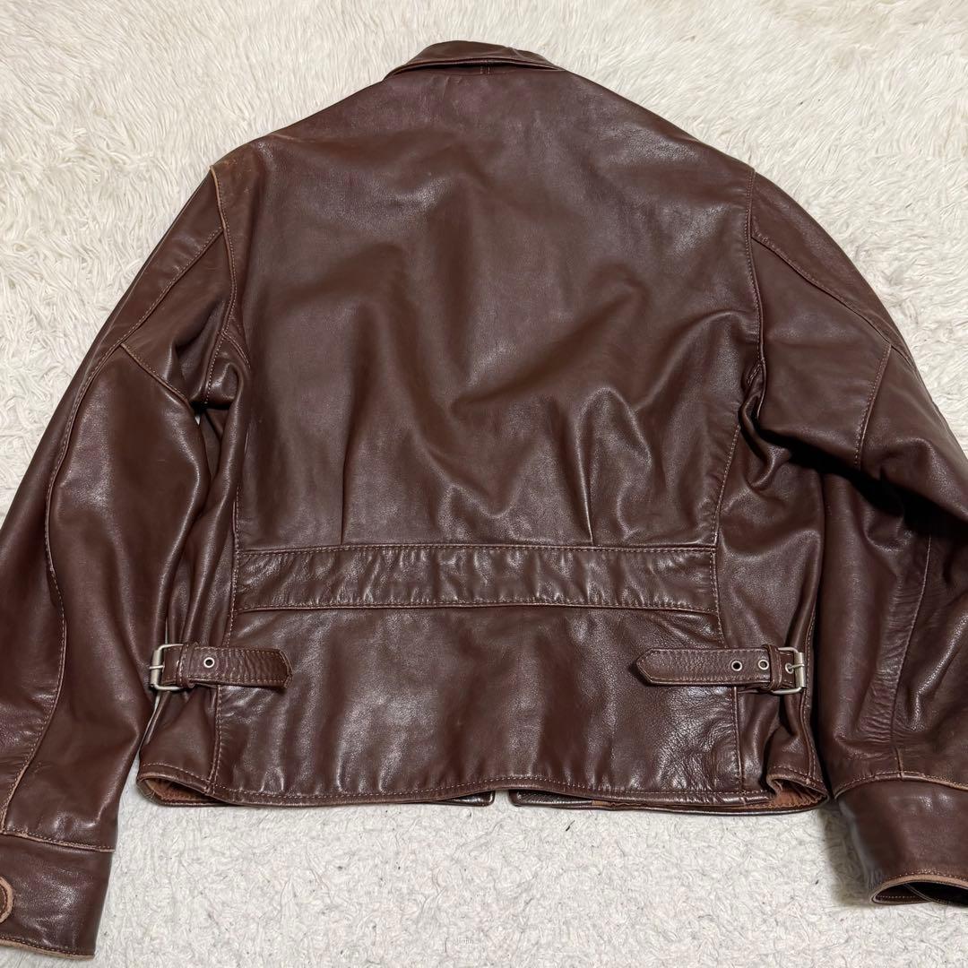 XLサイズ相当 ホースハイド シングルライダースジャケット USA製 TALON