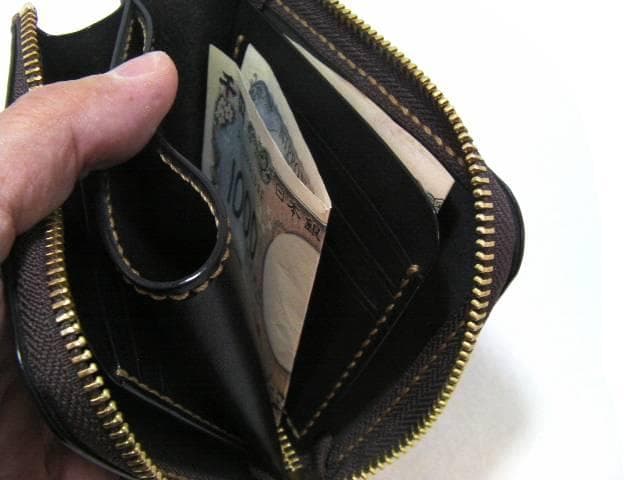 栃木レザー 本革 L字ファスナー 財布 日本製 メンズ レディース 黒 ブラック