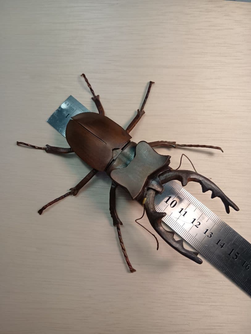 金工ミヤマクワガタ　オブジェ　ペーパーウェイト