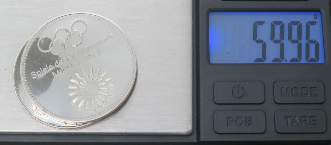 798、ミュンヘンオリンピック 公式記念メダル 純銀製 純銀刻印 約59.96g