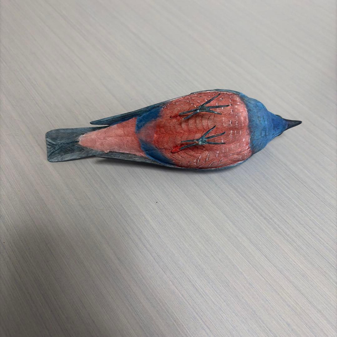 イソヒヨドリ 木彫りの野鳥 野鳥彫刻 リアルバードカービング